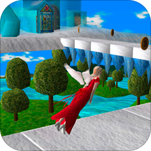 Running Princess in fantastic zigzag