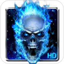 Blue Fire Skull Live Wallpaper